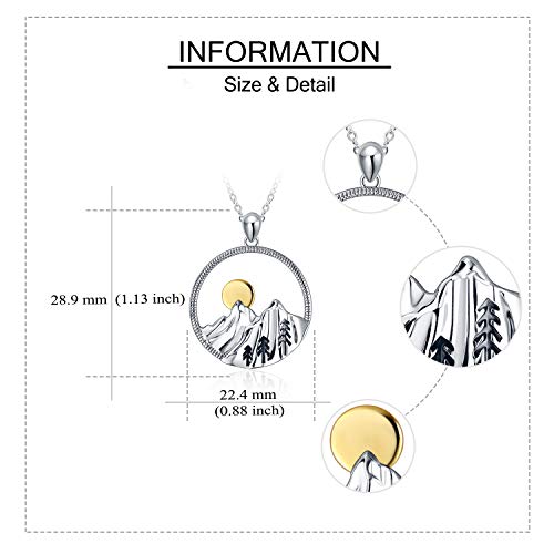 YFN Mountain Necklace for Women Sterling Silver Mountain Pendant Necklace Nature Jewelry Gift for Skiers, Hikers, Campers, Climbers and Nature Lovers4