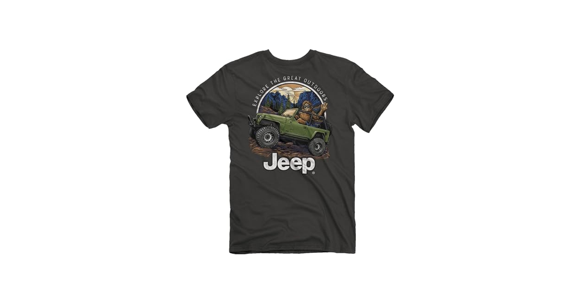 【JEEP】Camping Bear Graphic Half T-shirt bear-vintage-angry-grizzly-