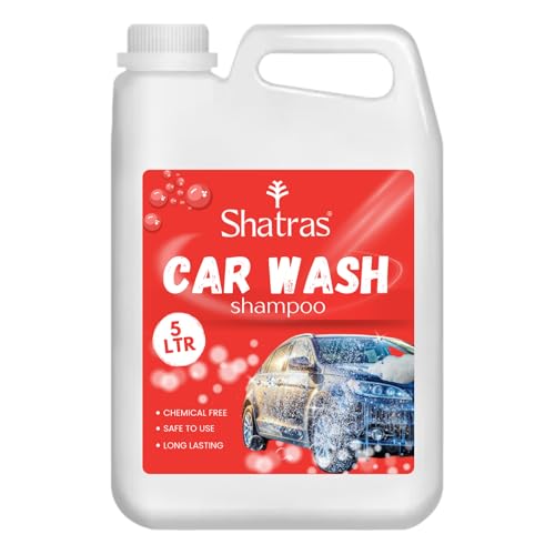 Image of Shatras Car Wash Shampoo - High Foam Car Cleaning Liquid | pH Neutral Formula | Scratch-Free Wash | Deep Cleaning & Extra Shine | Suitable for All Vehicles - 5L (RED)