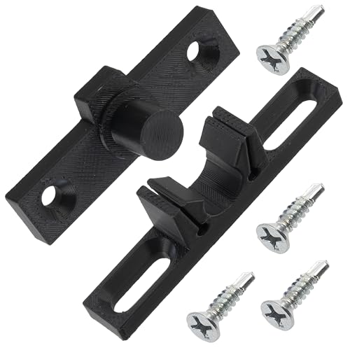 AERZETIX - Kit de 4 loquets pour cadre moustiquaire + 16 vis auto-perçantes Ø3.9x16 mm à tête fraisée | en plastique noir