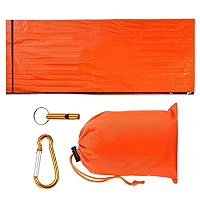 AOMiGT Lot De 2 Sacs De Couchage De Survie – Couverture Thermique Imperméable Et Ultra-Légère Pour Urgence