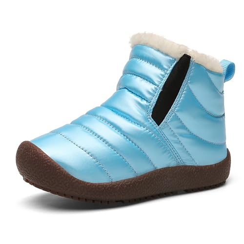 Girls and Boys Snow Fashion Ankle Boots Warm Fuzzy Walking Outdoor Shoes with Zipper (Baby/Toddler/Little Kid)2