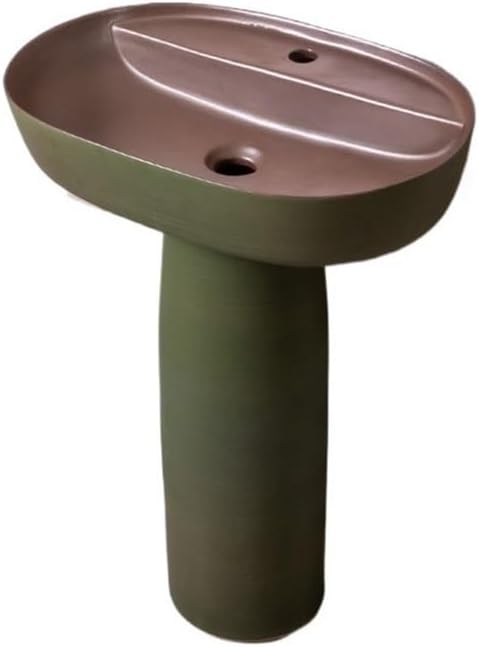 Bathroom Sinks Light Luxury Ceramic Pedestal Sink With Faucet And Drain Kit Outdoor Wash Basin