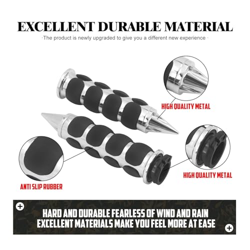 Empuñaduras de mano de 1" para motocicleta y manillar de 25mm compatible con cruiser custom 5
