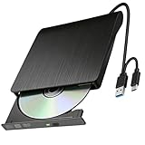 Aivane Lecteur CD DVD Externe pour PC USB 3.0 et Type-C, Ultra Mince Portable CD/DVD±RW Drive DVD Enregistreur Lecteur Optique Plug and Play Compatible avec Windows/Linux/MacOS/Laptop/Desktops