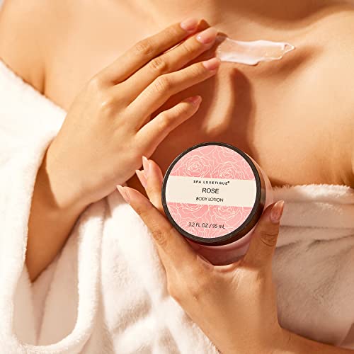 Spa Luxetique Spa Set For Women, Rose Spa Gift Set, Relaxing Home Spa Kits, Spa Gifts Set For Women Includes Body Lotion, Shower Gel, Bubble Bath, Hand Cream,Birthday Gifts For Women #TOP2
