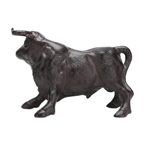 Estatua de hierro fundido con figura de toro miniatura 5