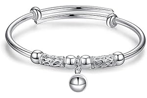 Showy Handmade 925 Sterling Silver Bead Bangle Bracelet