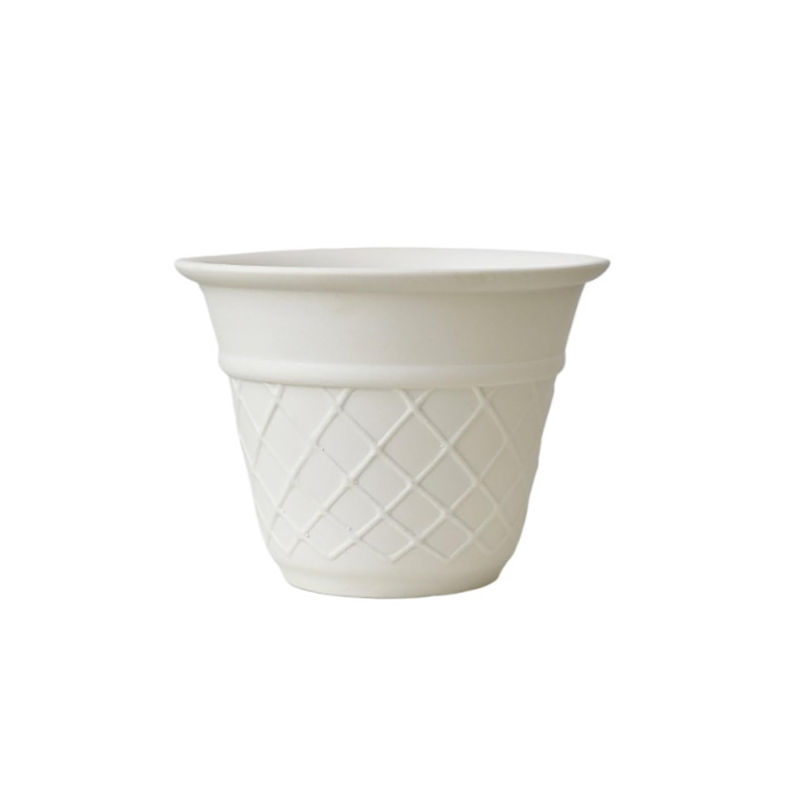 JUAKSQZYI Ceramic Flower Pot with with Drainage Hole Desktop Vintage Planter Plant Container, for Indoor Outdoor Decor(White)