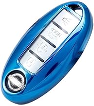 VERISSY スマート キー ケース ノート リーフ エクストレイル 日産車用 スマートキーカバー デイズ セレナ ルークス エルグランド (ブルー)