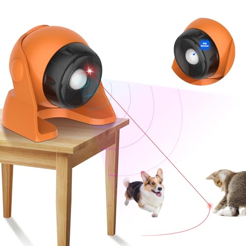 Mdupw Motion Activated Cat Laser Toy, Interactive Cat Toys for Bored Indoor Adult Cats/Kittens/Dogs, Rechargeable Automatic Laser Cat Toys