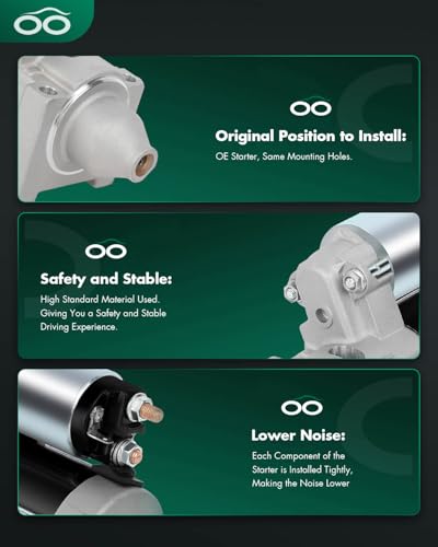 Image of SCITOO Starter Motor fit for John Deere for Gator TX 2005-2016,for Kawasaki for Mule 600 2015,for Kawasaki for Mule 610 2015 Replacement Starter 18533,AM134946