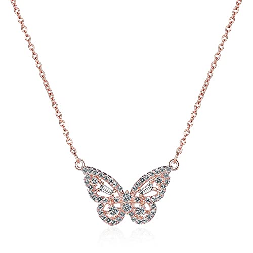 Collier papillon en zircon étincelant pour femmes raffinées