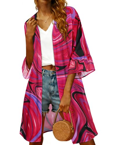 Image of Swimsuit Coverups for Women Sarong Beach Bikini Wrap Sheer Short Skirt Chiffon Scarf for Swimwear