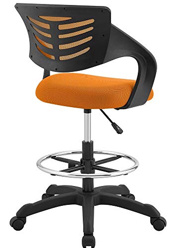 Image of Modway Thrive Drafting Chair - Tall Office Chair for Adjustable Standing Desks in Orange