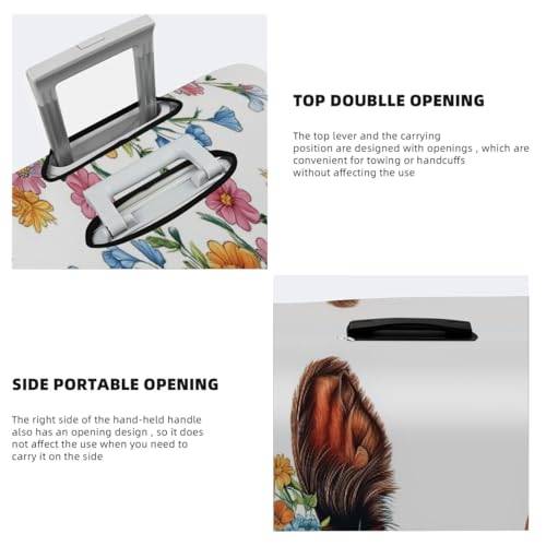 Cow Colorful Flower Stretchable Luggage Covers for Suitcase TSA Approved, Dust Proof and Scratch Resistant Travel Luggage Protector for Carry On (25-28 in)4