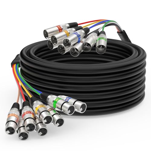 EBXYA 8 Channel XLR Snake Cables 25ft - XLR Male to Female Snake Cable for Live, Recording, Studios...