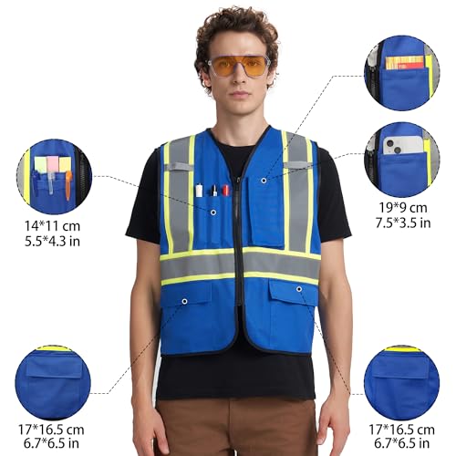 Image of A-KSAFETY High Visibility Safety Vest for Men Women with Pockets and Zipper