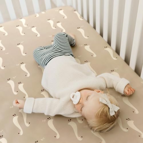 Grssder HU-XI-201 Ultra Soft Jersey Knit Fitted Crib Sheets Set 2 Pack thumb #4