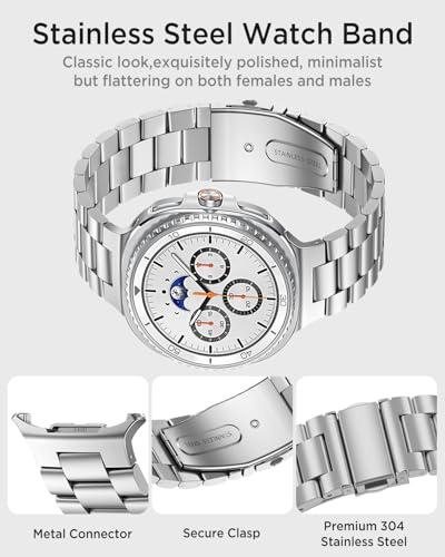 Bracelet acier Galaxy Watch 8 boucle déployante intégrée métal