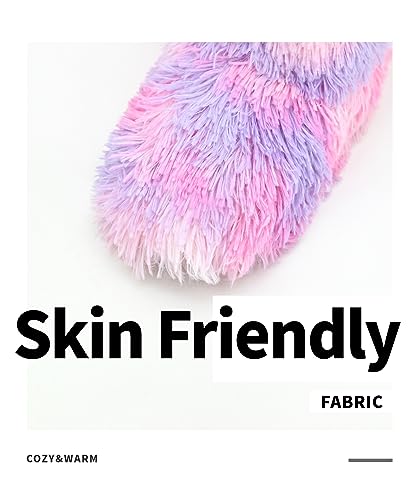 Image of DICUIRD Slipper Socks for Women,Fuzzy House Indoor Boots Slippers with Soft Soles,Warm Cozy Fluffy Sherpa Lined Booties Socks with Non Slip Bottom