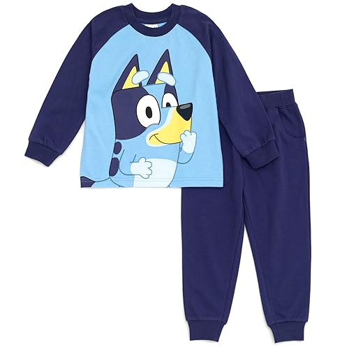 Image of Bluey T-Shirt and French Terry Jogger Pants Outfit Set Infant to Big Kid Sizes (12 Months - 10-12)