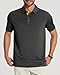 YAMXDM Golf Shirts for Men Moisture Wicking Short Sleeve Performance Sport Casual Striped Collared Mens Polo Shirt Black L