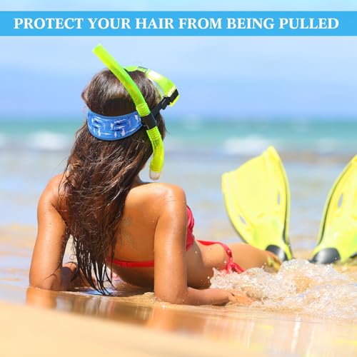 Xuhal 4 Pcs Neoprene Mask Strap Cover para buceo, natación y snorkel, protector antideslizante de neopreno para cabello para hombres y mujeres miniatura 6