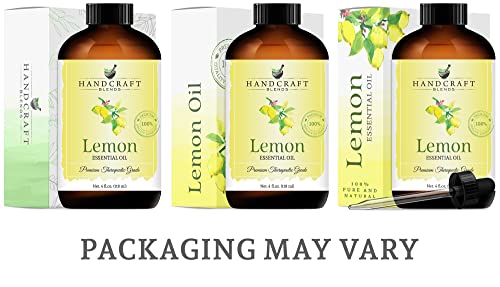 Handcraft Lemon Essential Oil - 100% Pure And Natural - Premium Therapeutic Grade With Premium Glass Dropper - Huge 4 Fl. Oz #TOP3