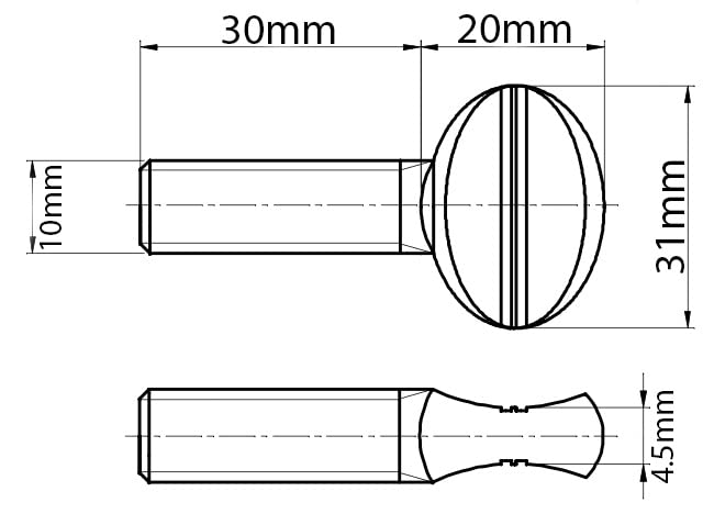 M10 (10mm x 30mm) Thumb Screws Wing Bolts Carbon Steel AN264 (Pack of 10) E09BCD, M10 x 30mm - Image 3