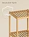 SONGMICS Bamboo Storage Shelf, 5-Tier Shelving Unit, Multifunctional, in the Entryway, Bathroom, Living Room, Balcony, Kitchen, 13 x 13 x 57.5 Inches, Light Bamboo UBCB55Y