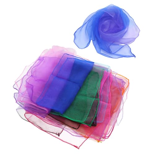 15pcs Colorful Dance Scarves for Performance and Juggling Square Play Scarves Visual Toys for Boys and Girls and Dance Classes 7