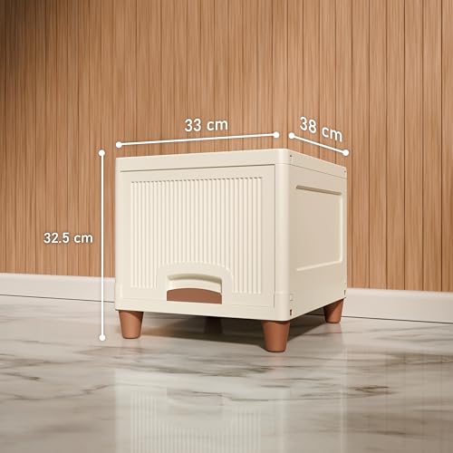 Image of Amazon Basics Multi-Purpose Organizer | Modular Storage Box for Clothes, Kitchen, Bedroom & Living Room | Stackable Rack, Space-Saving Wardrobe Cabinet (Off White), 1 Piece, Plastic
