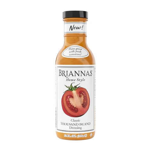 BRIANNAS - Home Style Thousand Island Dressing - Fine Salad Dressing made with Premium Ingredients - Gluten Free and Kosher Salad Dressing - 12 oz. Bottle