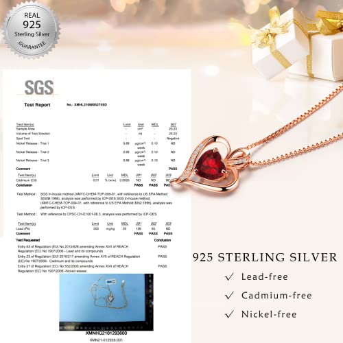 LAVUMO Necklaces for Women Sterling Silver Heart Pendant Chain Necklace Rose Gold Jewellery Cubic Zirconia Gifts for Girlfriend Wife Mum Her Birthday Anniversary Christmas Mothers Day Valentines Gift - Image 6
