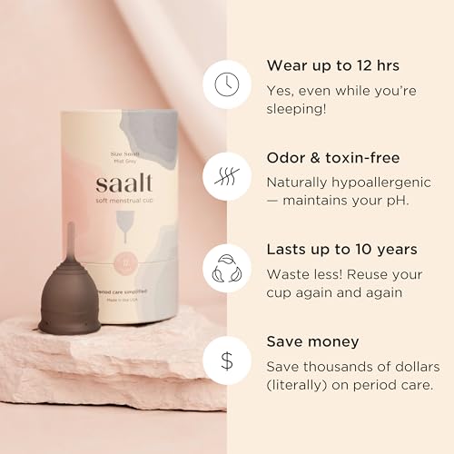 Image of Saalt Soft Menstrual Cup, Reusable Period Cup with Carry Bag