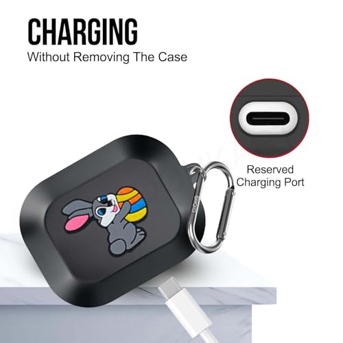 Image of Soft Silicone Case Cover Compatible for Realme Buds Air 8 (Rabbit)