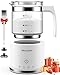 Produktbild Morpilot Milchaufschäumer Elektrisch, 130-500ml 600W, 4 in 1 Milchschäumer für Heißer und Kalter, Spülmaschinenfest, Visuelles Glas, Latte-Design, Weiß