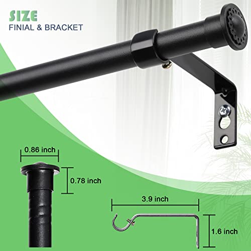 Curtain Rods For Windows 48 To 84 Inch(4-7Ft), 5/8 Inch Matte Black Curtain Rod Set With Brackets Modern Single Window Rods, Size: 23-95 Inch #TOP3