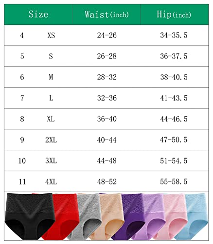 Xaanelr Women's Underwear Cotton High Waisted Full Coverage Briefs Soft Breathable Panties Multipack (Medium, Multi - B01-8 Pack) #TOP5