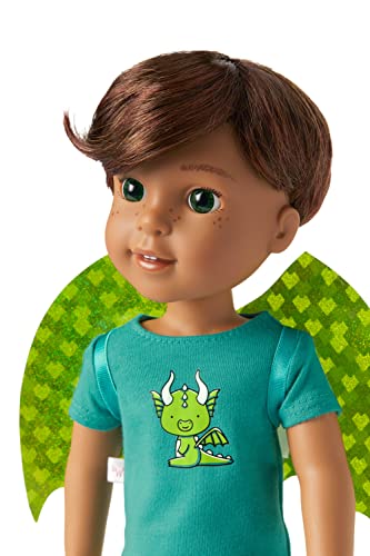 American Girl Welliewishers Bryant 14.5-Inch Doll With Green Eyes, Medium Skin, Freckles, Brown Hair, A Short-Sleeved T-Shirt, Blue-And-Green Striped Shorts, Glittery Dragon Wings, Ages 4+ #TOP1
