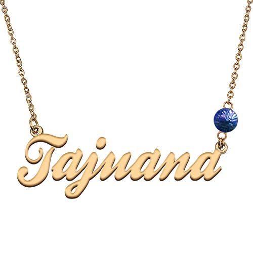 HUAN XUN Custom Choker Birthstone Tajuana Name Necklace Best