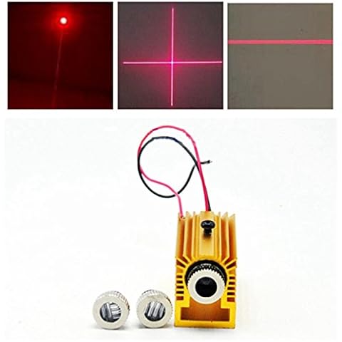 3in1 Dot / Line / Cross 650nm 200mW Red Laser Diodenmodul 5V w 12mm Heatsink / Halter Cover