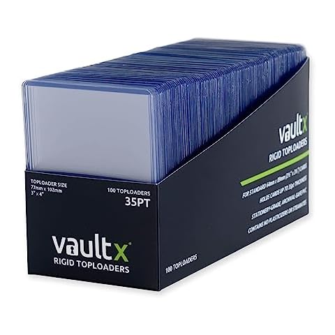Vault X Premium Extra Thick Seamless Toploaders 35pt - 3" x 4" Rigid Card Holders for Trading Cards & Sports Cards (100 Pack) Cover