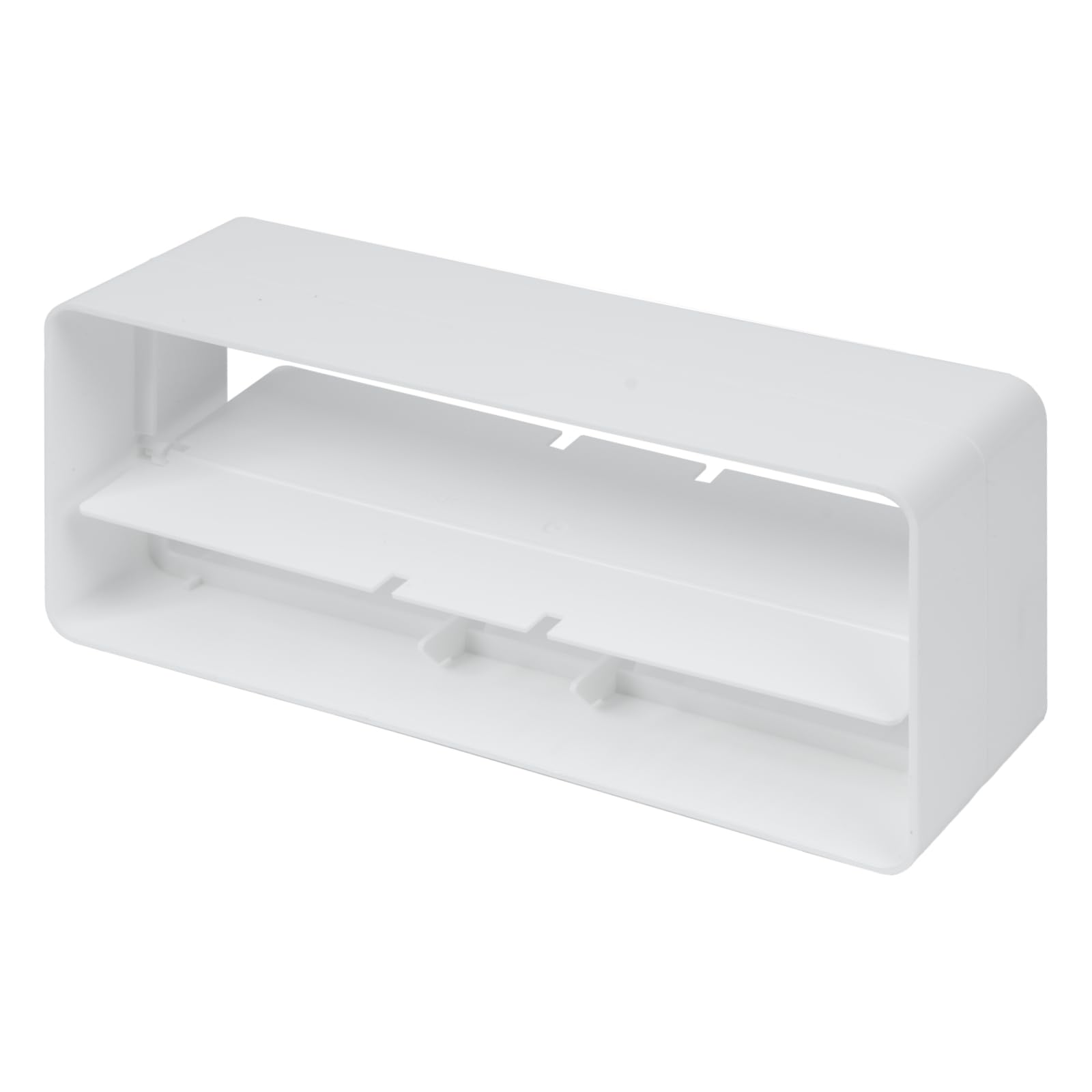 Vent Systems 220 x 90 mm White Rectangular Duct Backdraft Damper – One-Way Airflow Flap Connector – PVC Ventilation Check Valve for HVAC Kitchen, Bathroom, Home System — image 1