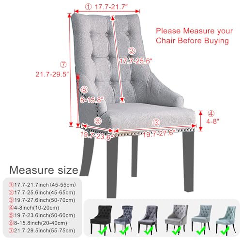 Fundas para sillas con respaldo redondo elásticas jacquard protector de muebles 4 piezas 3