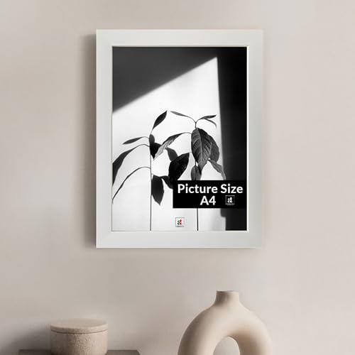 Image of Art Street Hanging Picture Frame for Wall Hanging Photo Frame for Wall Decoration Home Decor Photo Frames for Diwali Decoration Picture Frames A4 Size White 20x30 cm