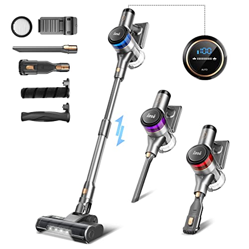 INSE Cordless Vacuum Cleaner, 400W Stick Vacuum with 30Kpa Powerful