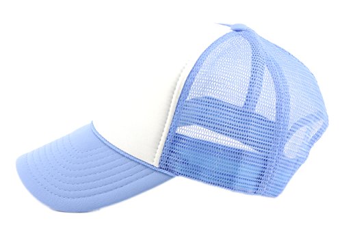 Image of NYFASHION101 Plain Mesh Trucker Hat - Breathable 6-Panel Daily Snapback Cap, Customizable Ideal for DIY Embroidery & Patches