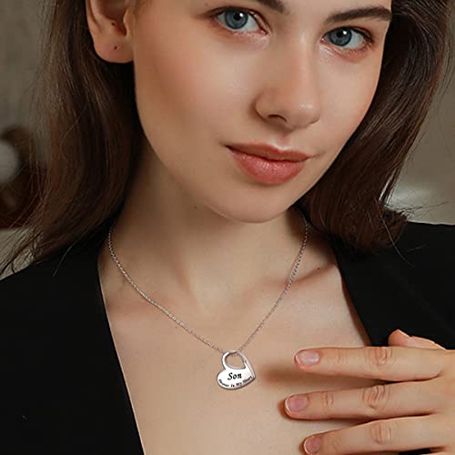YOTHIWAD Heart Urn Necklace for Ashes Cremation Jewelry Forever in My Heart Engraved Stainless Steel Keepsake Waterproof Memorial Pendant for loved One with Filling Kit(Son) - Image 3